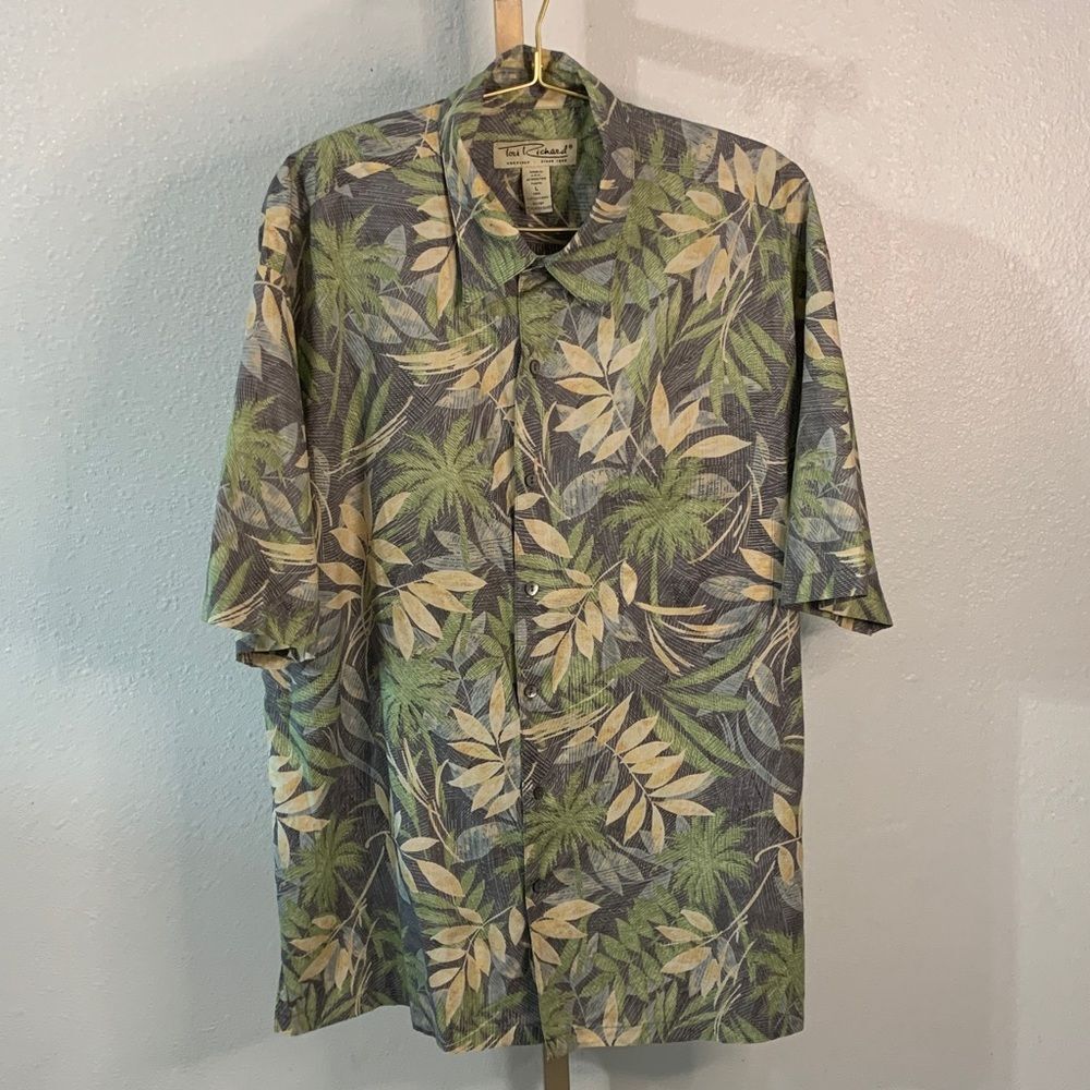 Tori Richard- Aloha Friday Tropical Leaf Shirt- Size Large